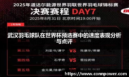 武汉羽毛球队在世界杯预选赛中的速度表现分析与点评